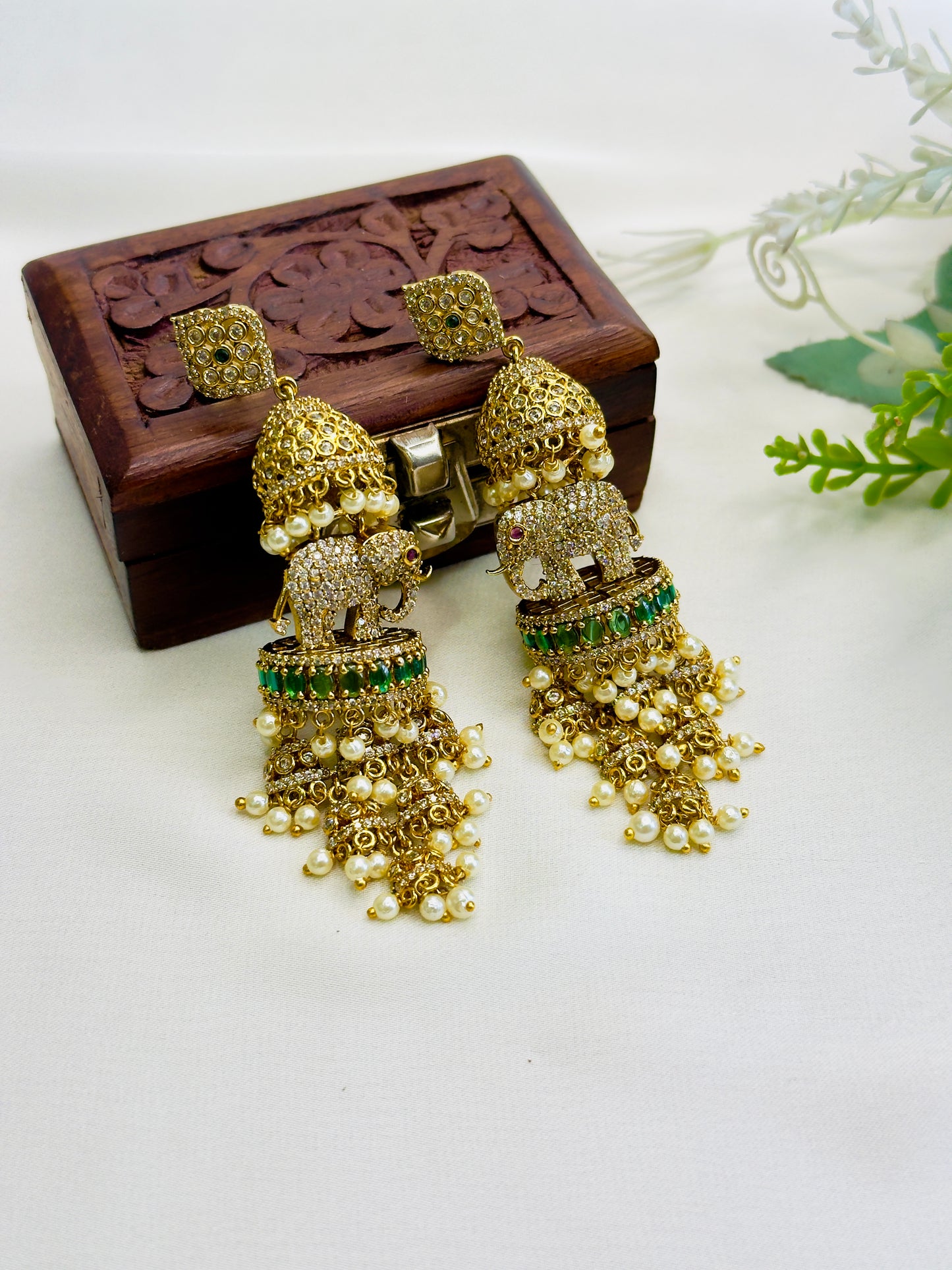 3D Elephant Motif Earrings