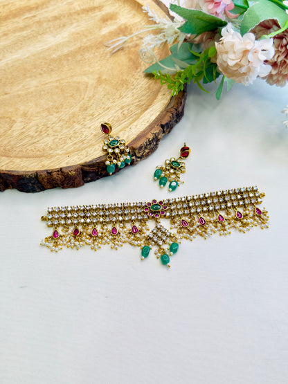 Beautiful AD Jadau Choker Set