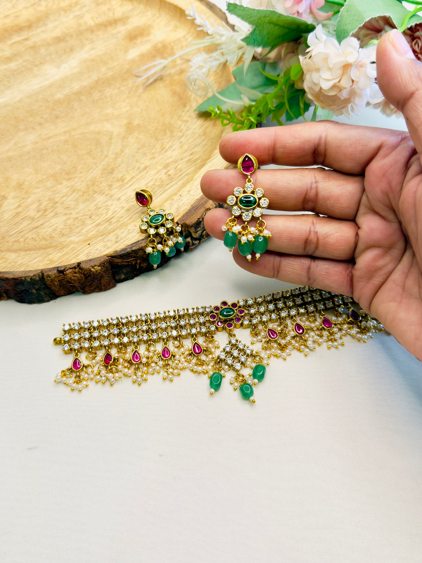 Beautiful AD Jadau Choker Set