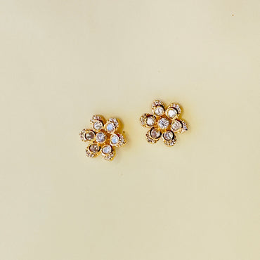 Moissanite Polki Flower Studs