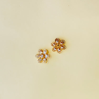 Moissanite Polki Flower Studs