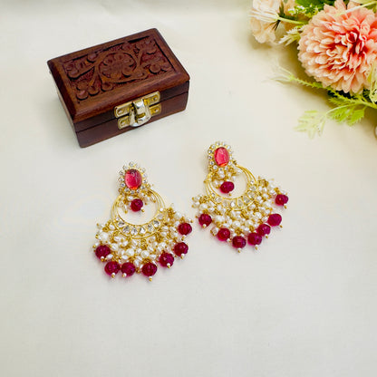 Kundan Chand Bali Earrings