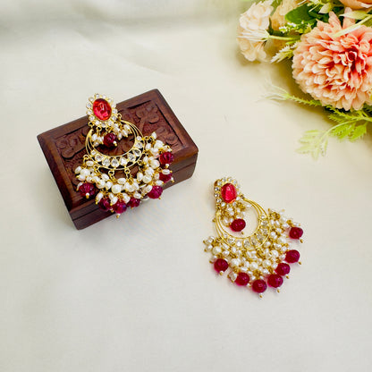 Kundan Chand Bali Earrings