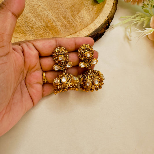 Temple Jhumki Earrings