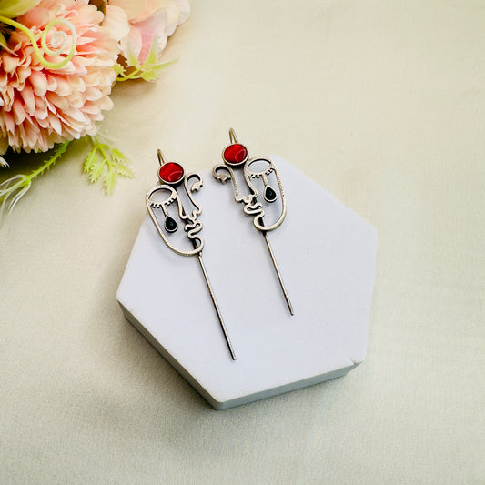 Red Black Bugadi Earrings