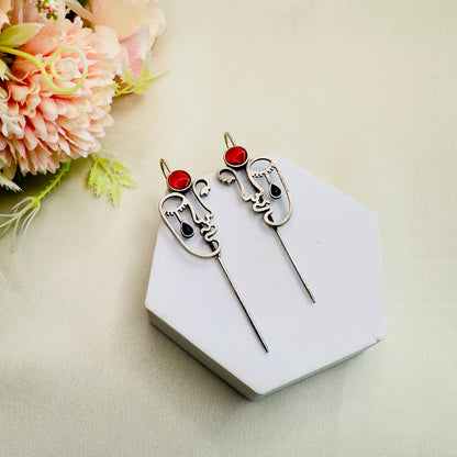 Red Black Bugadi Earrings