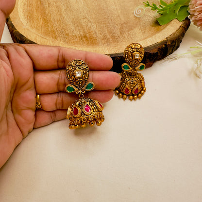 Temple Jhumki Earrings