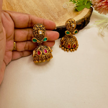 Temple Jhumki Earrings