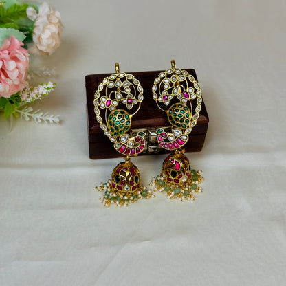 Gold Look a like Jadau Green Earrcuff