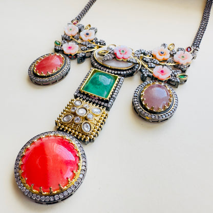 Kundan AD Fusion Necklace Set