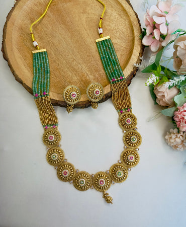 Nine Pendant Long Necklace Set