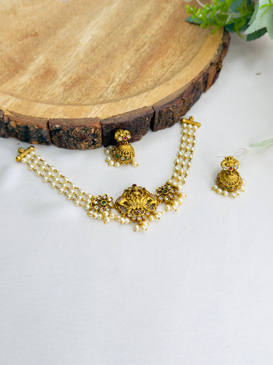 Lakshmi Motif Choker Set