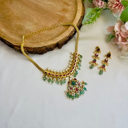 Jadau Chain Necklace Set