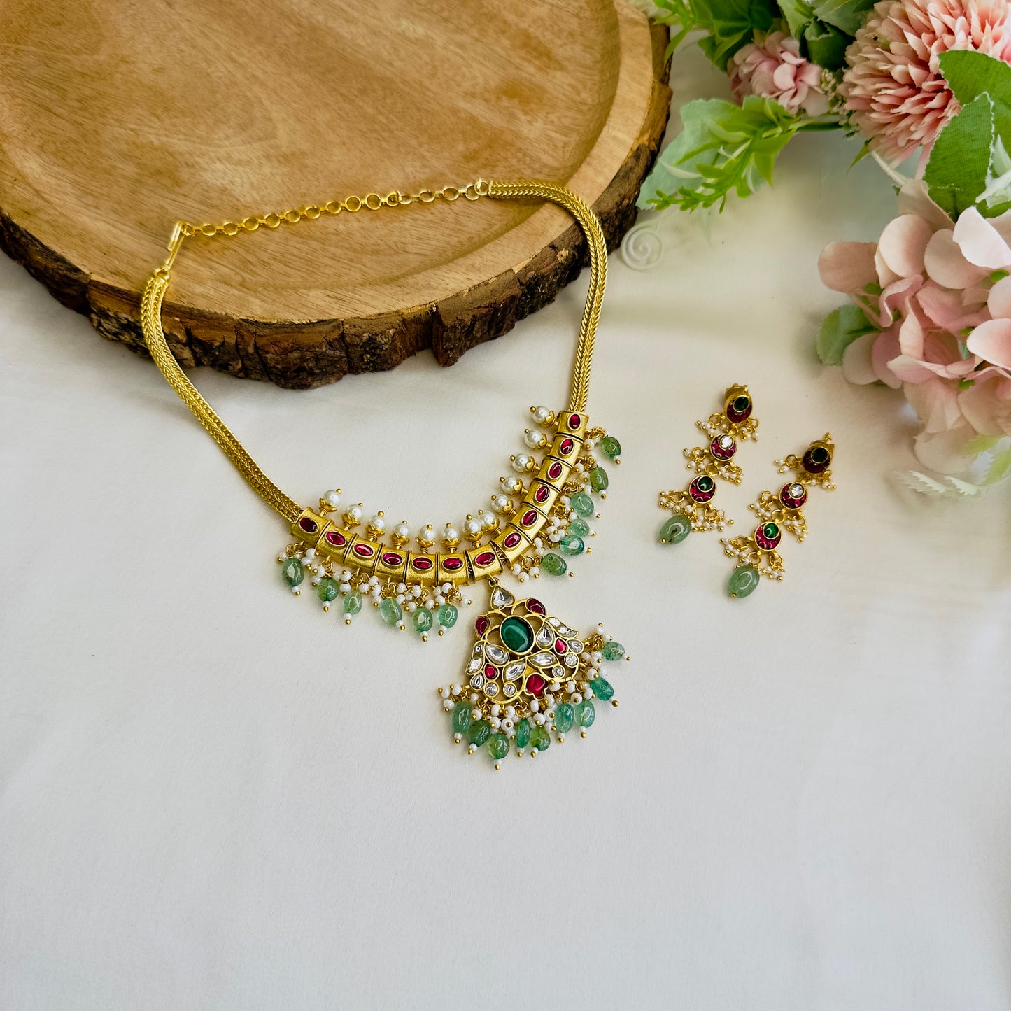 Jadau Chain Necklace Set