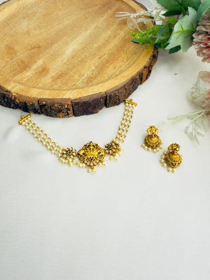 Lakshmi Motif Choker Set