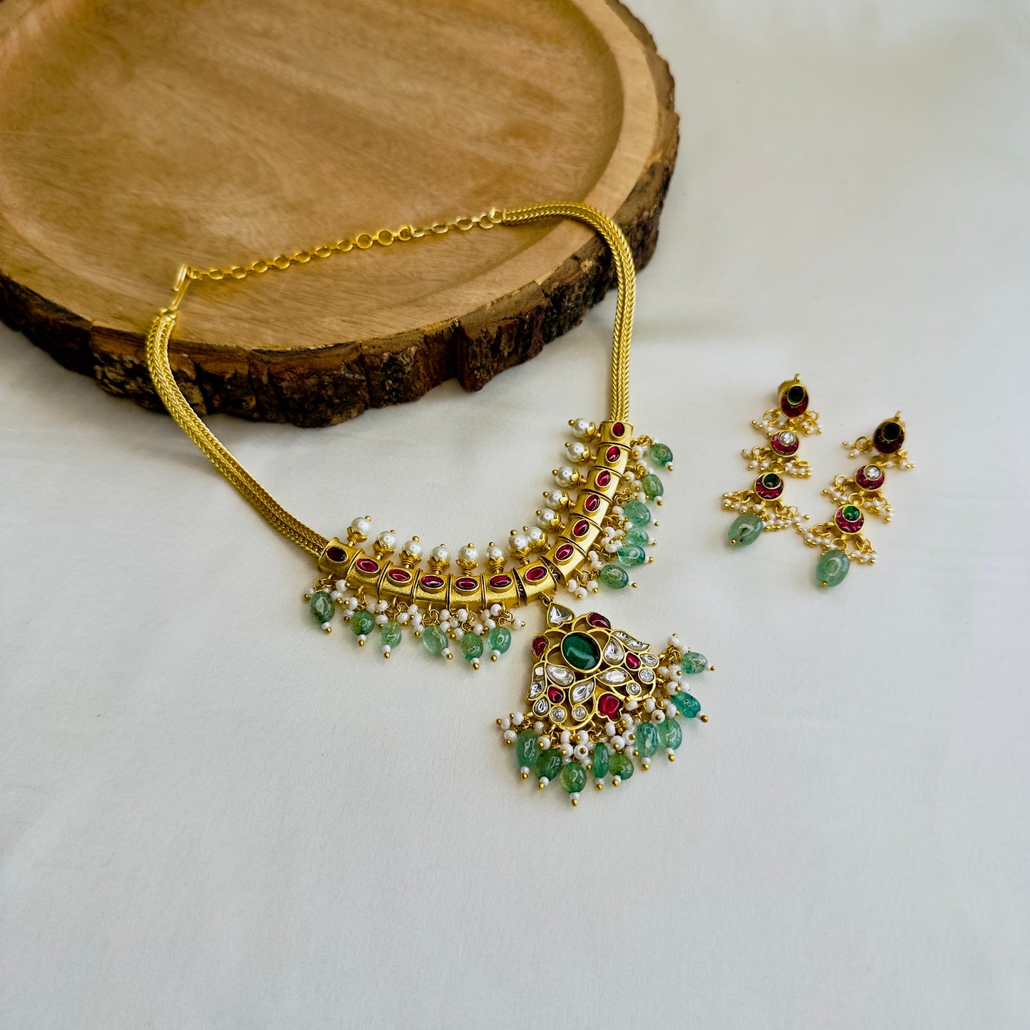 Jadau Chain Necklace Set