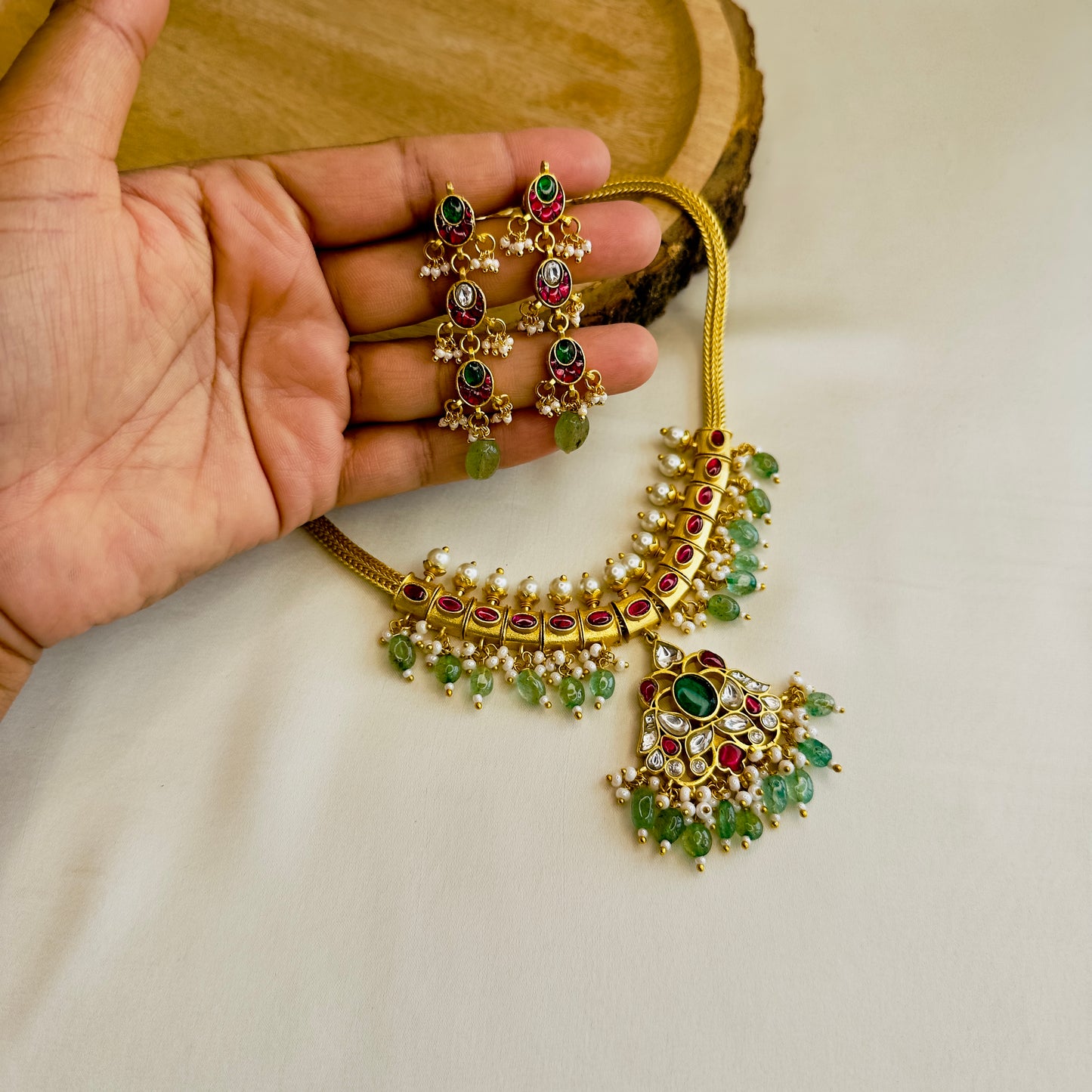 Jadau Chain Necklace Set