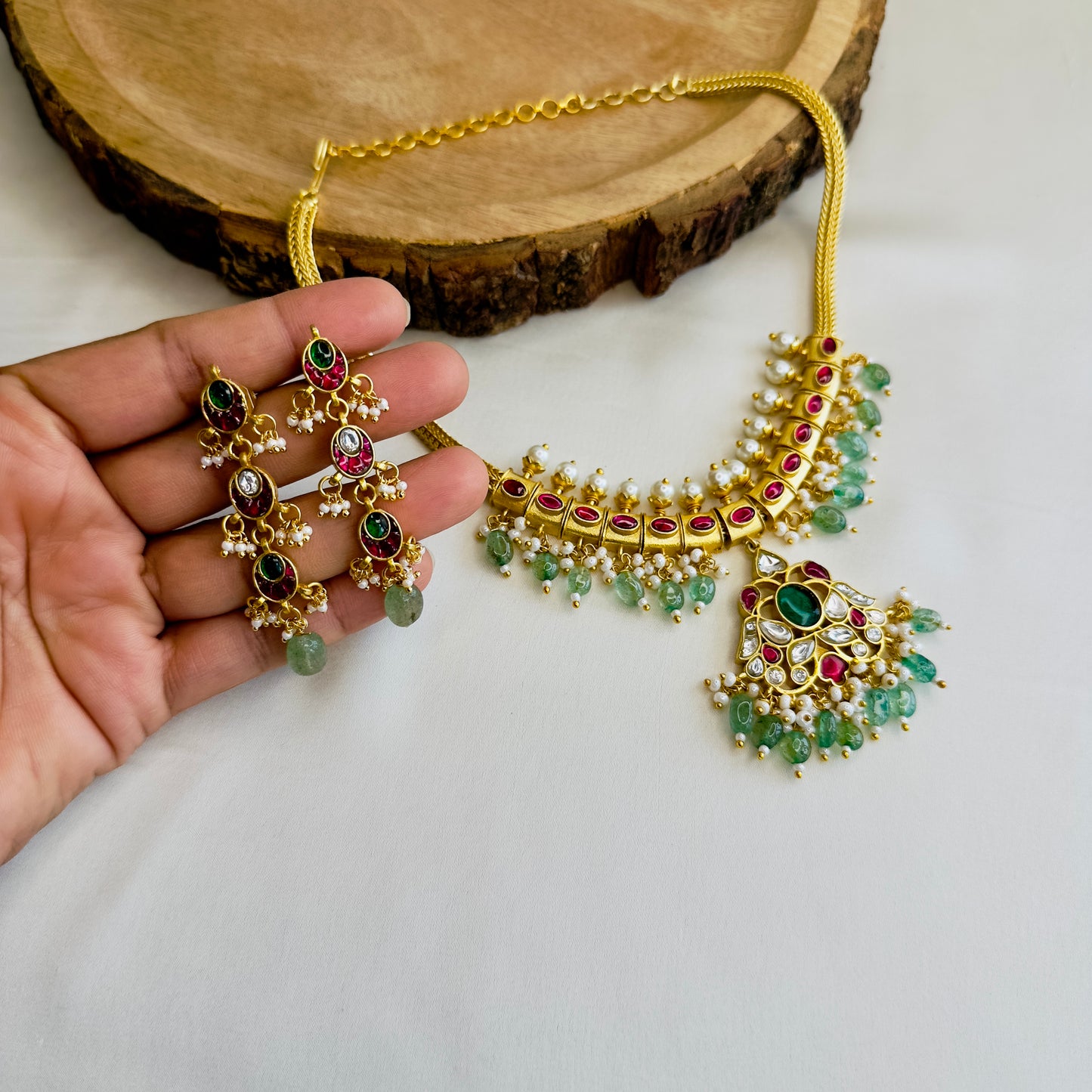 Jadau Chain Necklace Set
