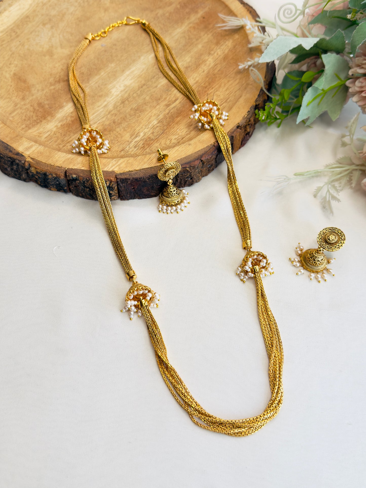 Jhumki Chain Necklace set
