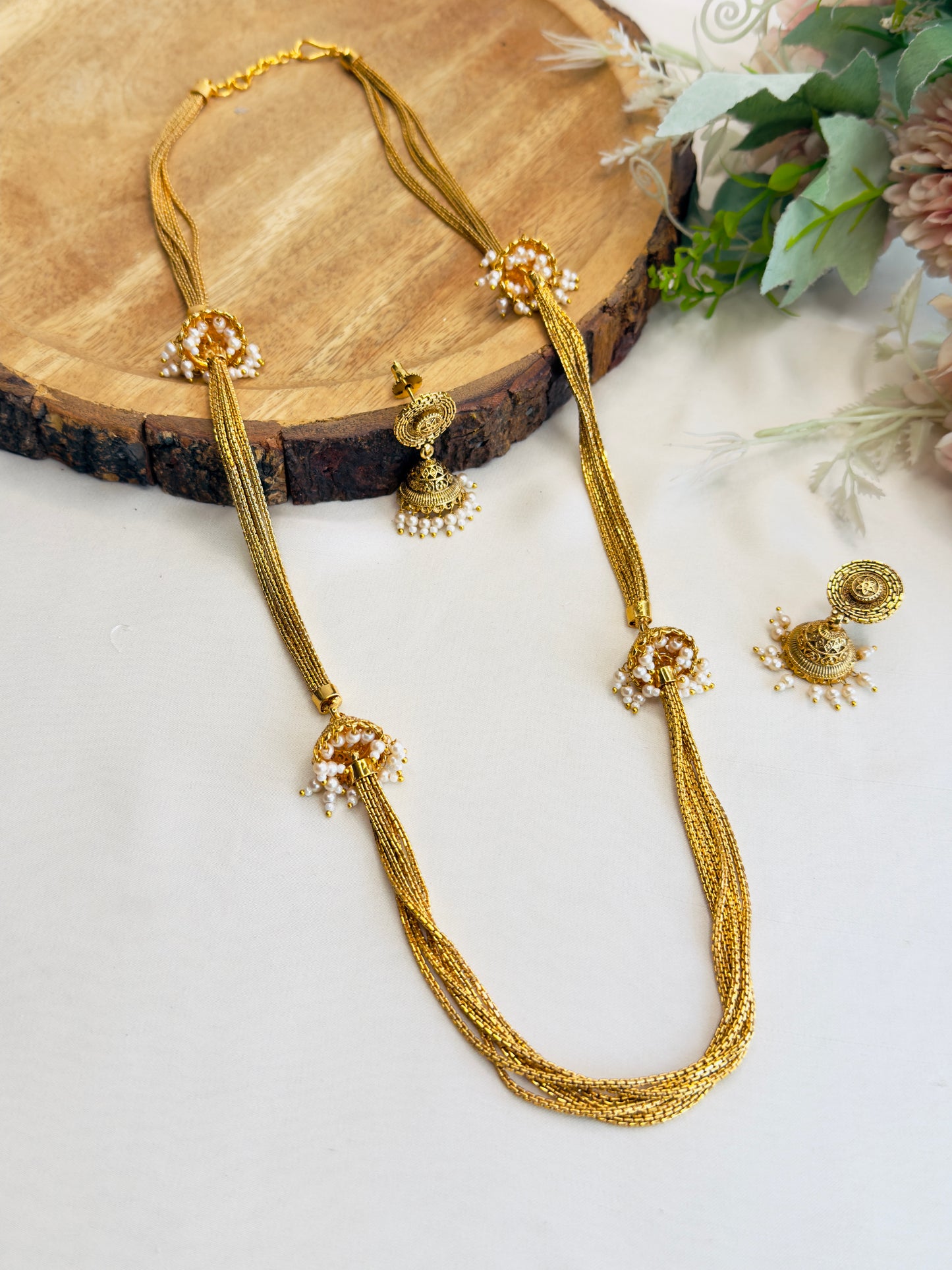 Jhumki Chain Necklace set