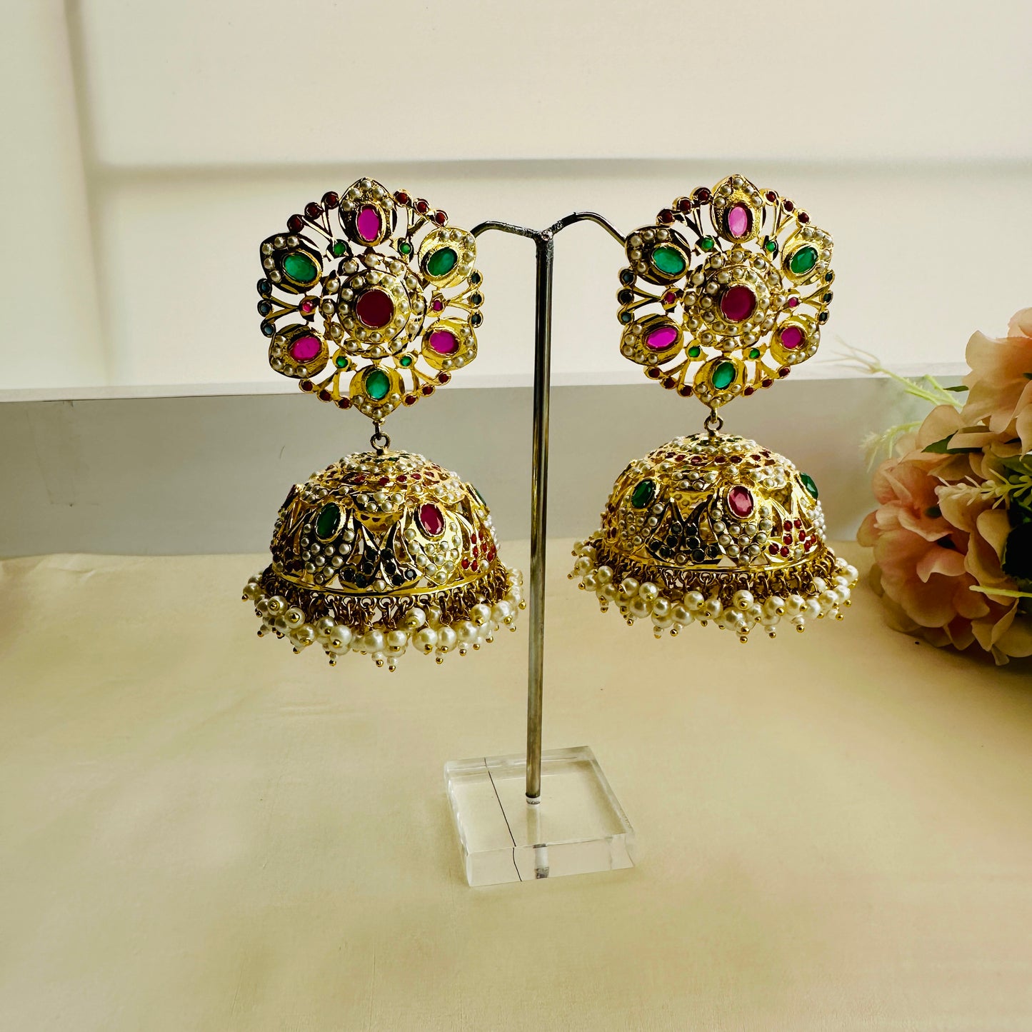 Oversize Jadau Jhumka Earrings