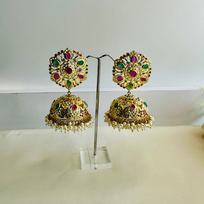 Oversize Jadau Jhumka Earrings