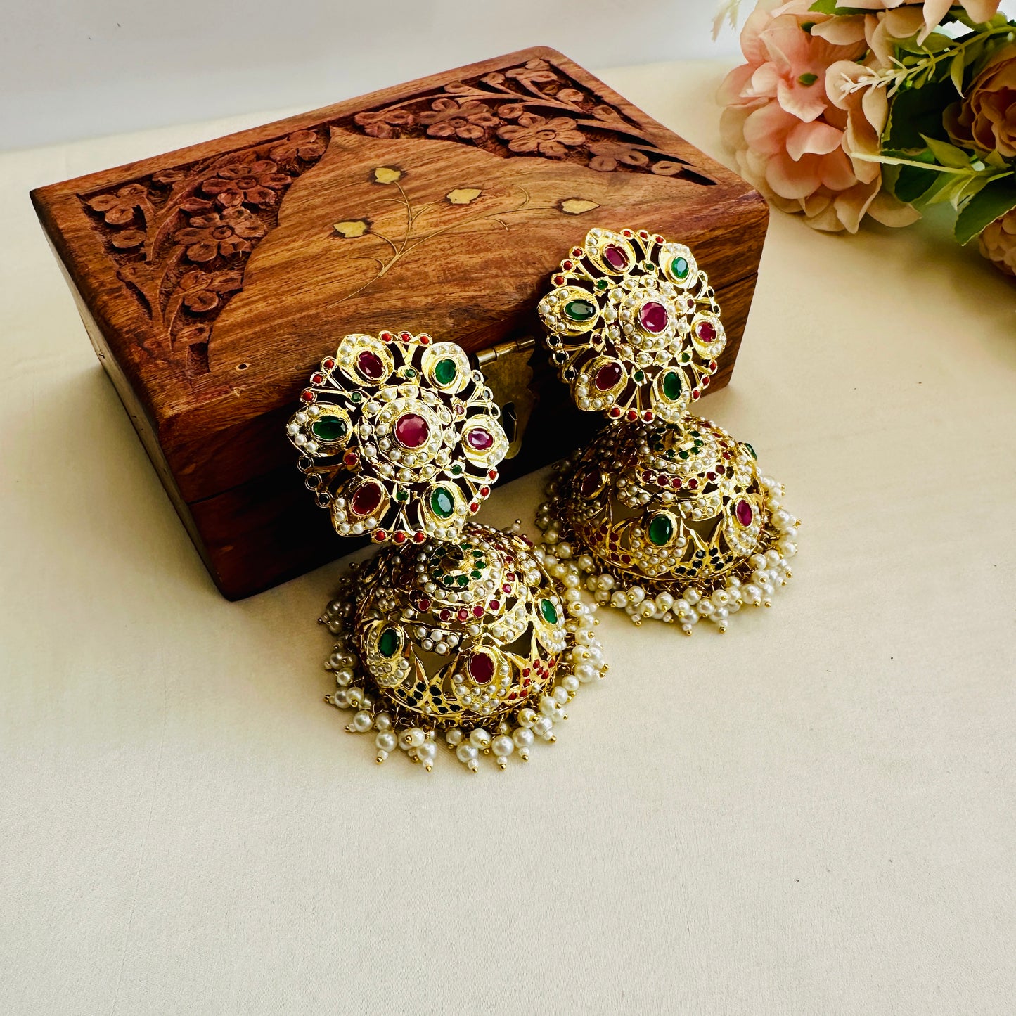 Oversize Jadau Jhumka Earrings