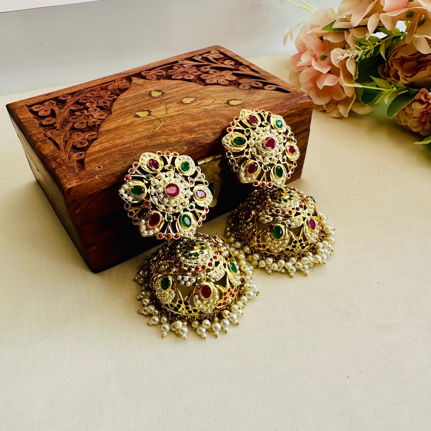 Oversize Jadau Jhumka Earrings