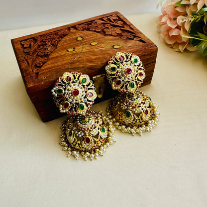 Oversize Jadau Jhumka Earrings