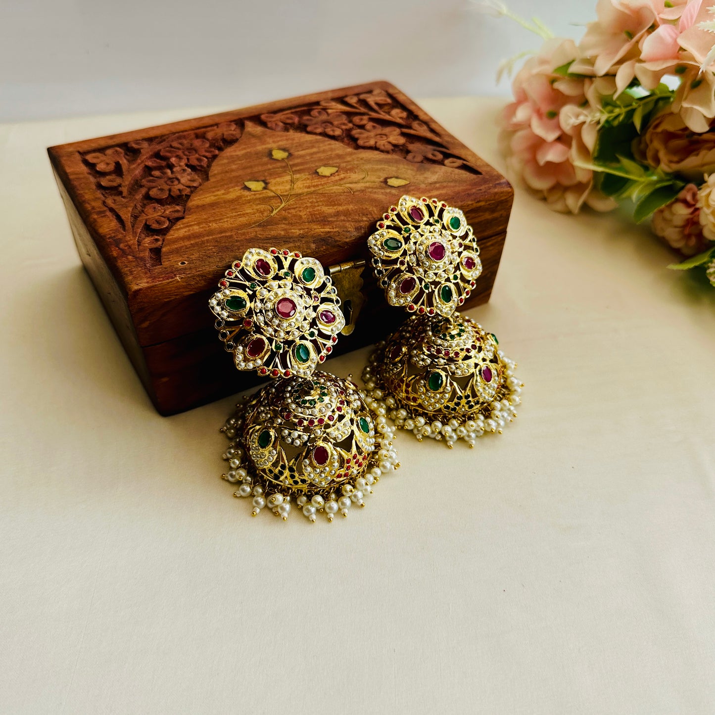 Oversize Jadau Jhumka Earrings