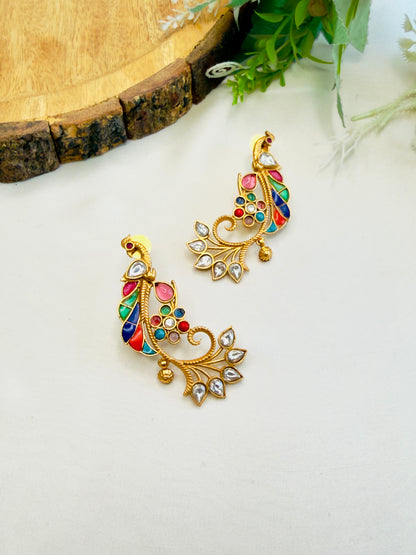 Aamrapali Peacock Multicolor Earrings