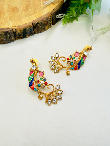 Aamrapali Peacock Multicolor Earrings
