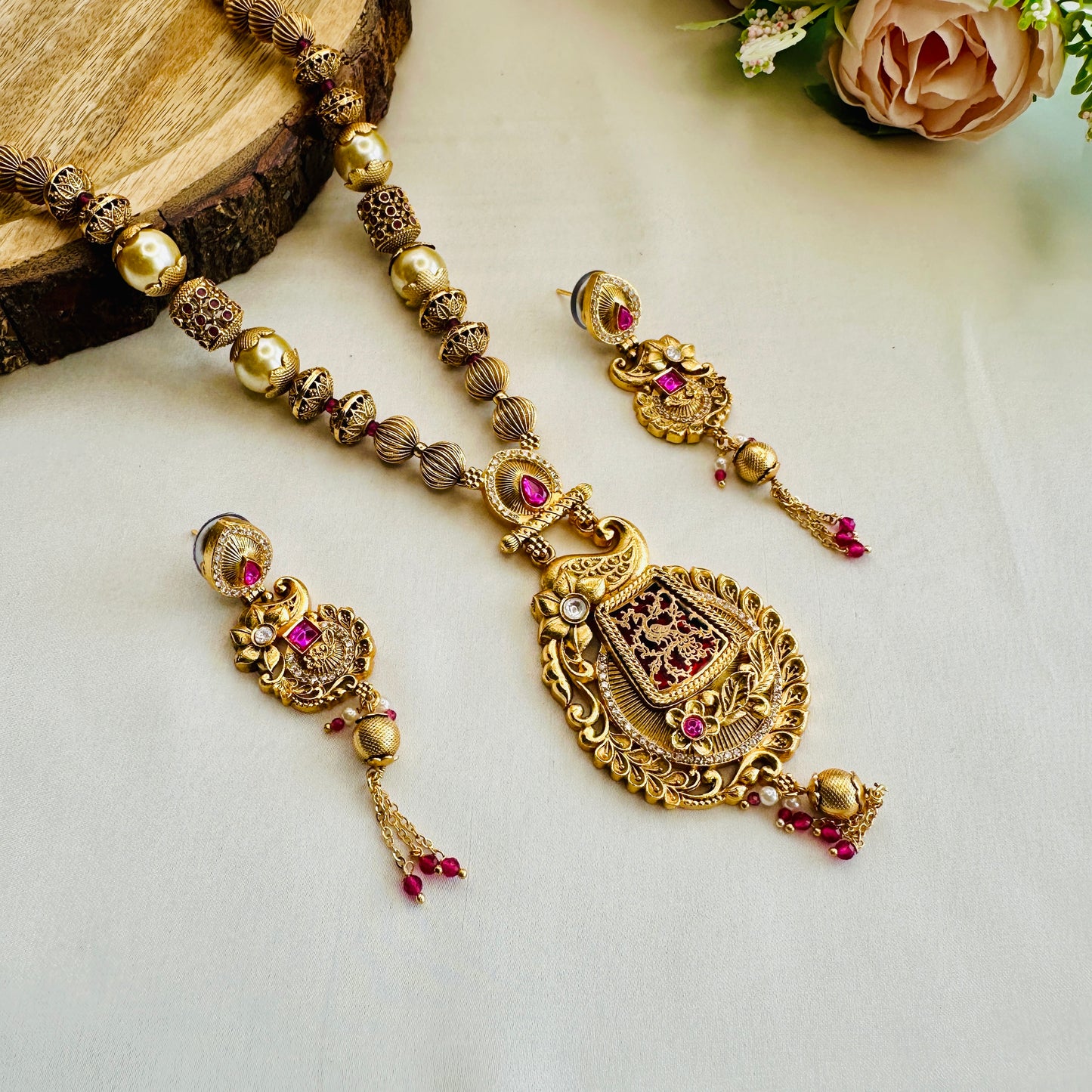 Thewa work Necklace Set