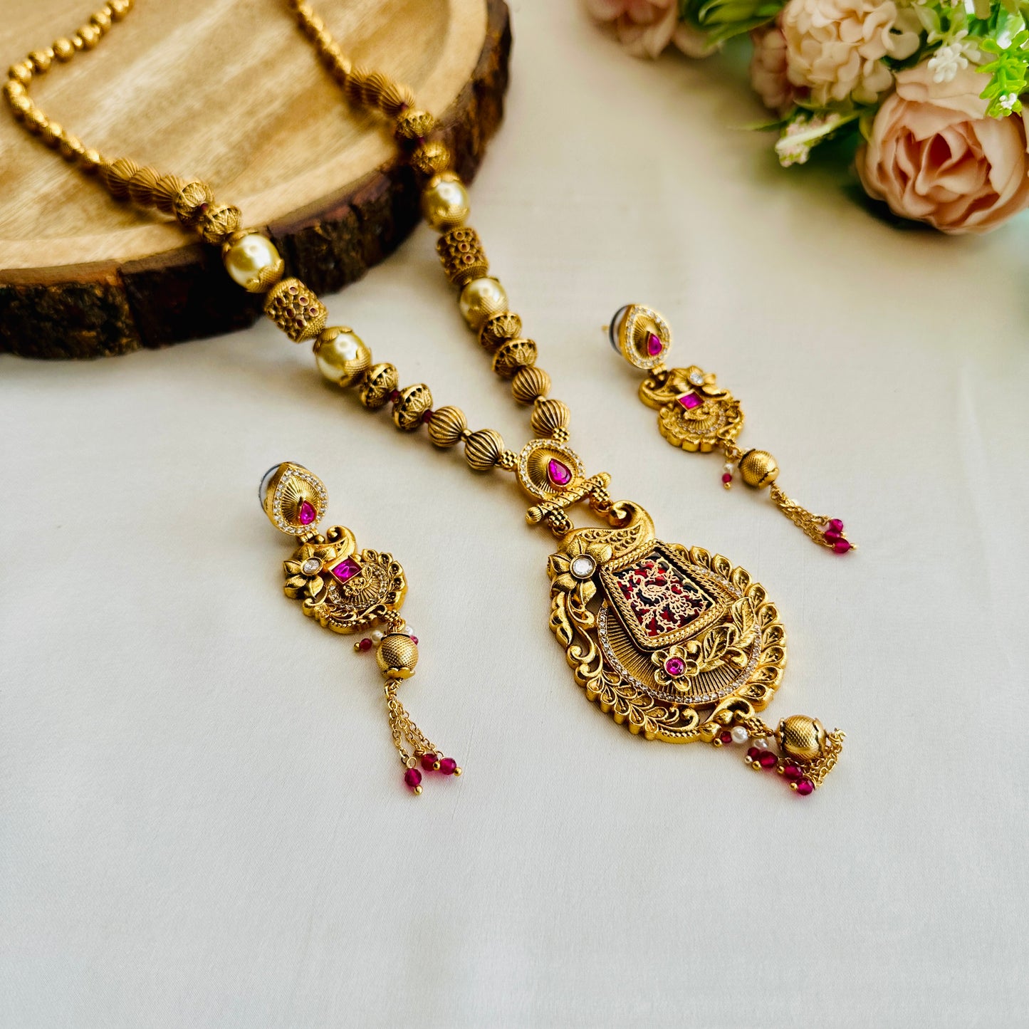 Thewa work Necklace Set