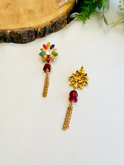 Multicolor Moissanite Aamrapali Earrings