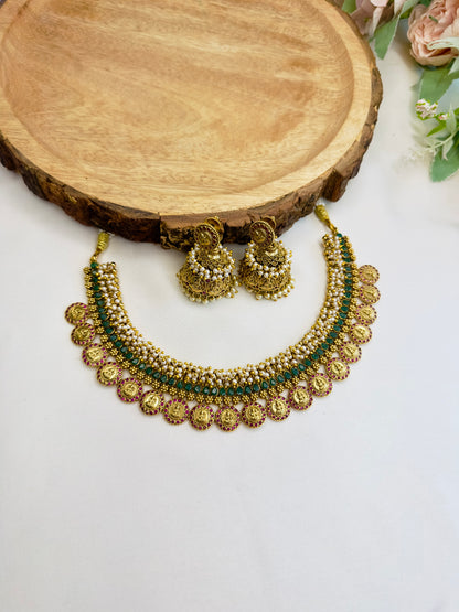 Pearl Lakshmi Necklace Set