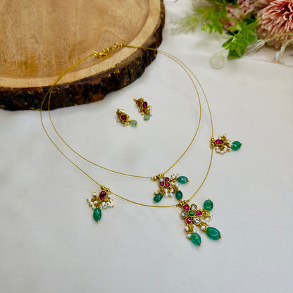 Double Layer Invisible Chain Necklace Set