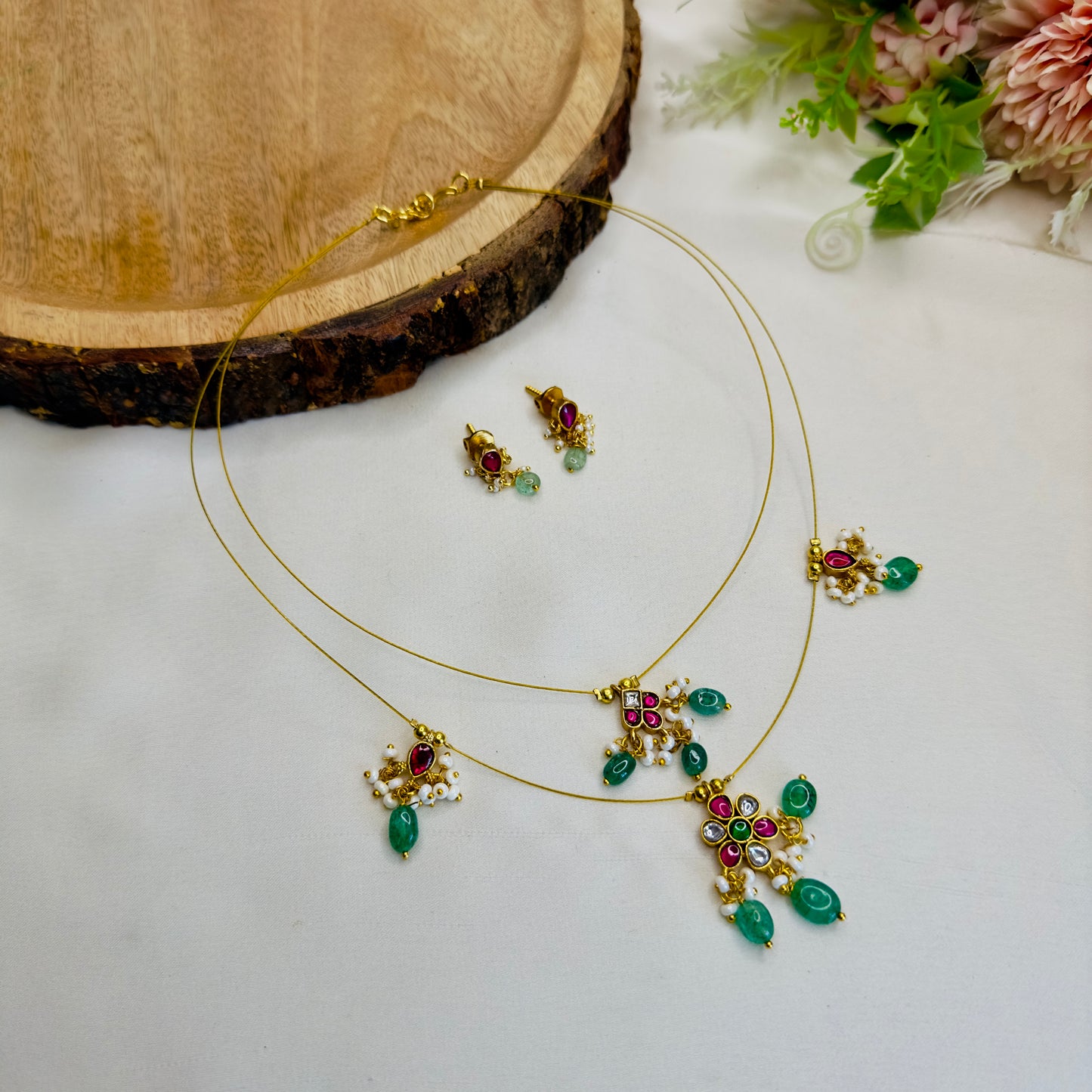 Double Layer Invisible Chain Necklace Set