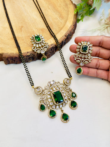 Green Hydro stone Magalsutra Set