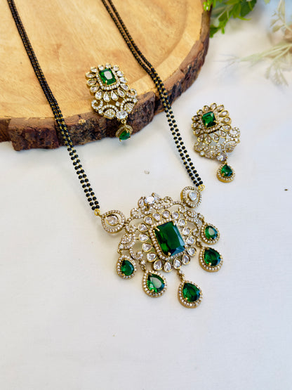 Green Hydro stone Magalsutra Set