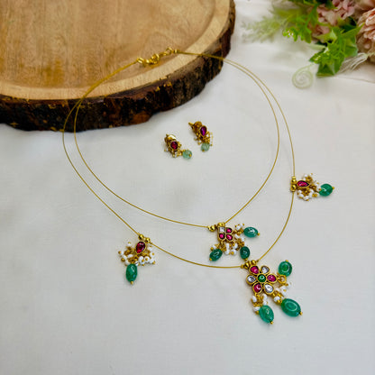 Double Layer Invisible Chain Necklace Set