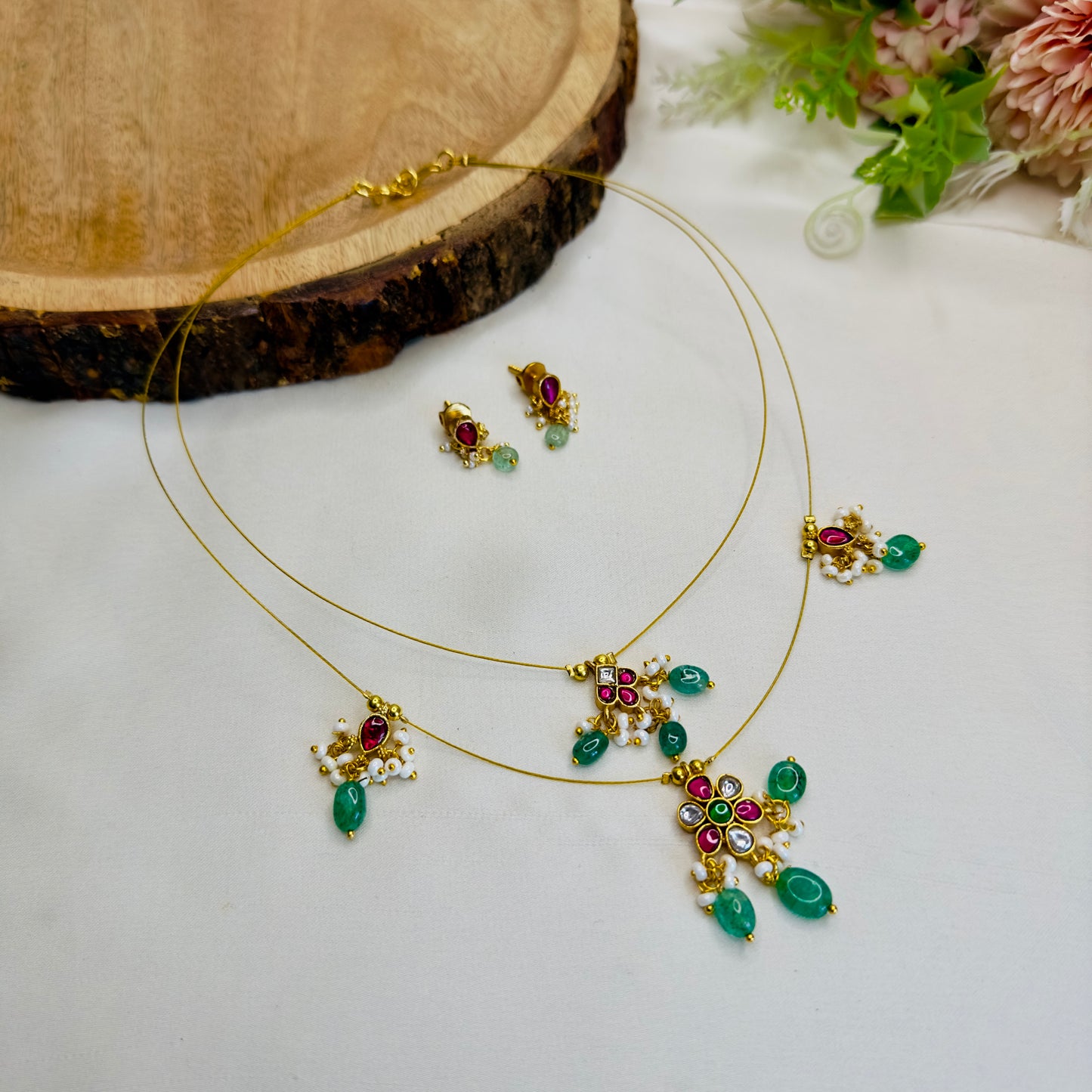 Double Layer Invisible Chain Necklace Set