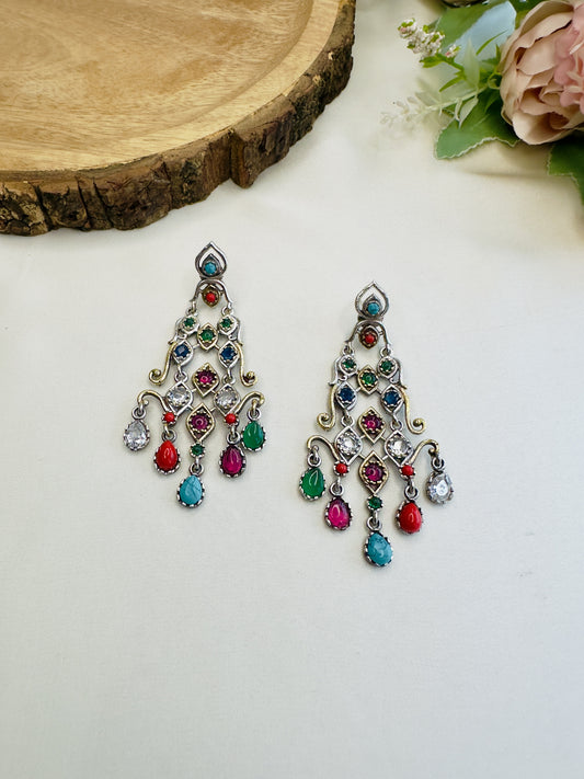 Silver Replica Multicolor Danglers