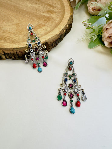 Silver Replica Multicolor Danglers