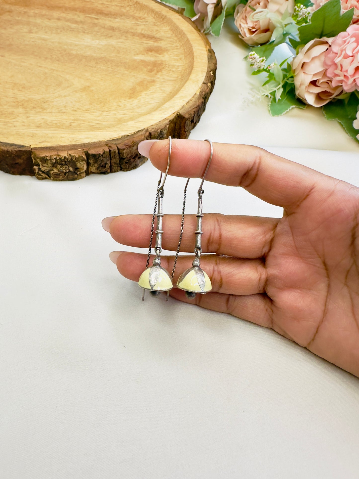 Sui Dhaga Silver Replica Earrings