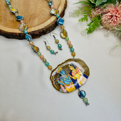 Tanjore Painting Pendant Necklace Set