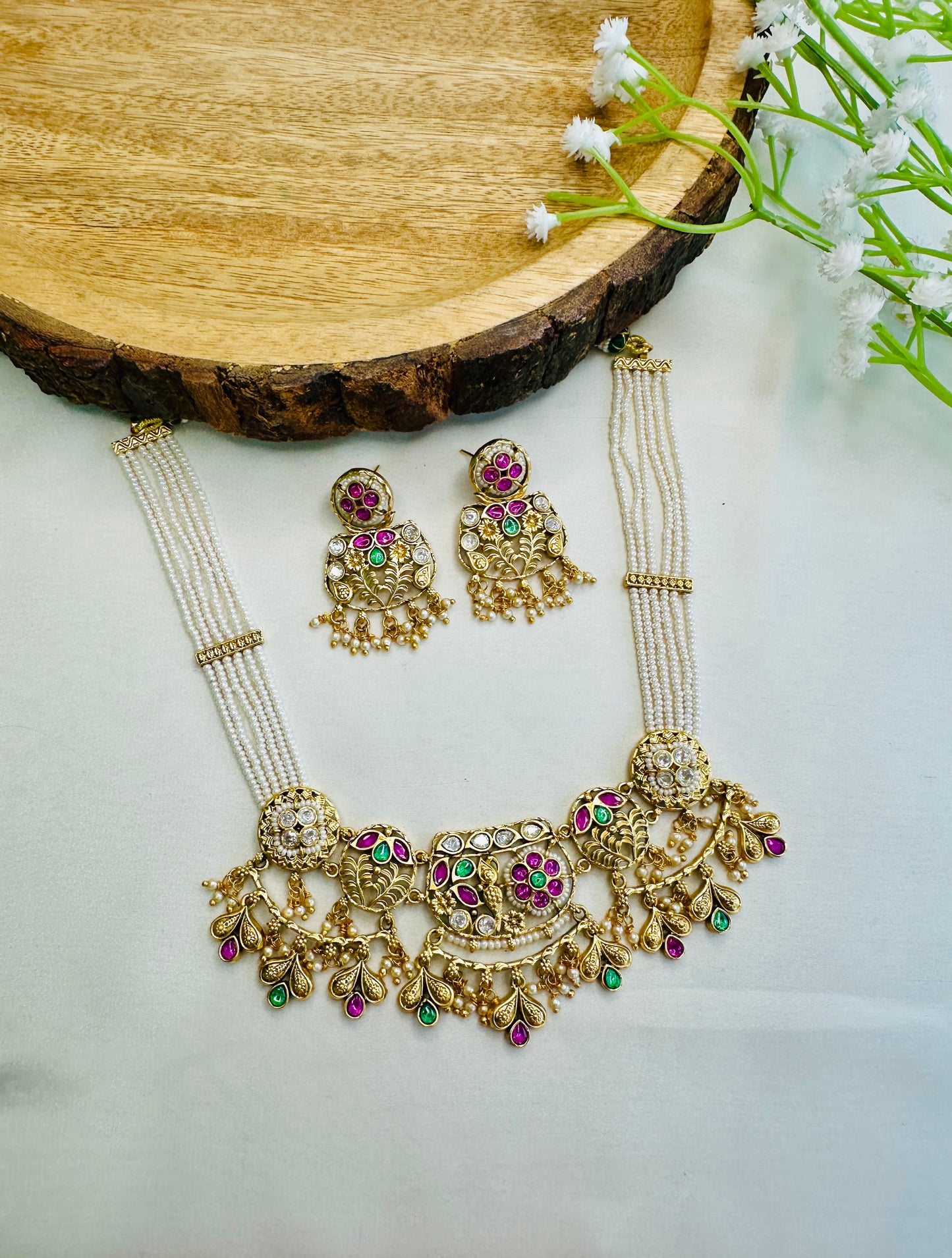 Rajwadi Intricate Design Necklace Set