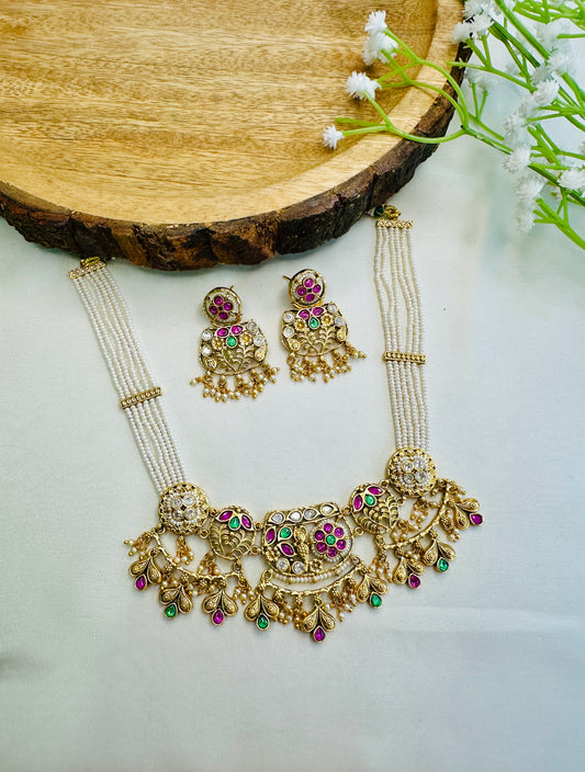 Rajwadi Intricate Design Necklace Set