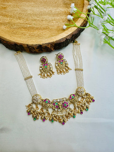 Rajwadi Intricate Design Necklace Set