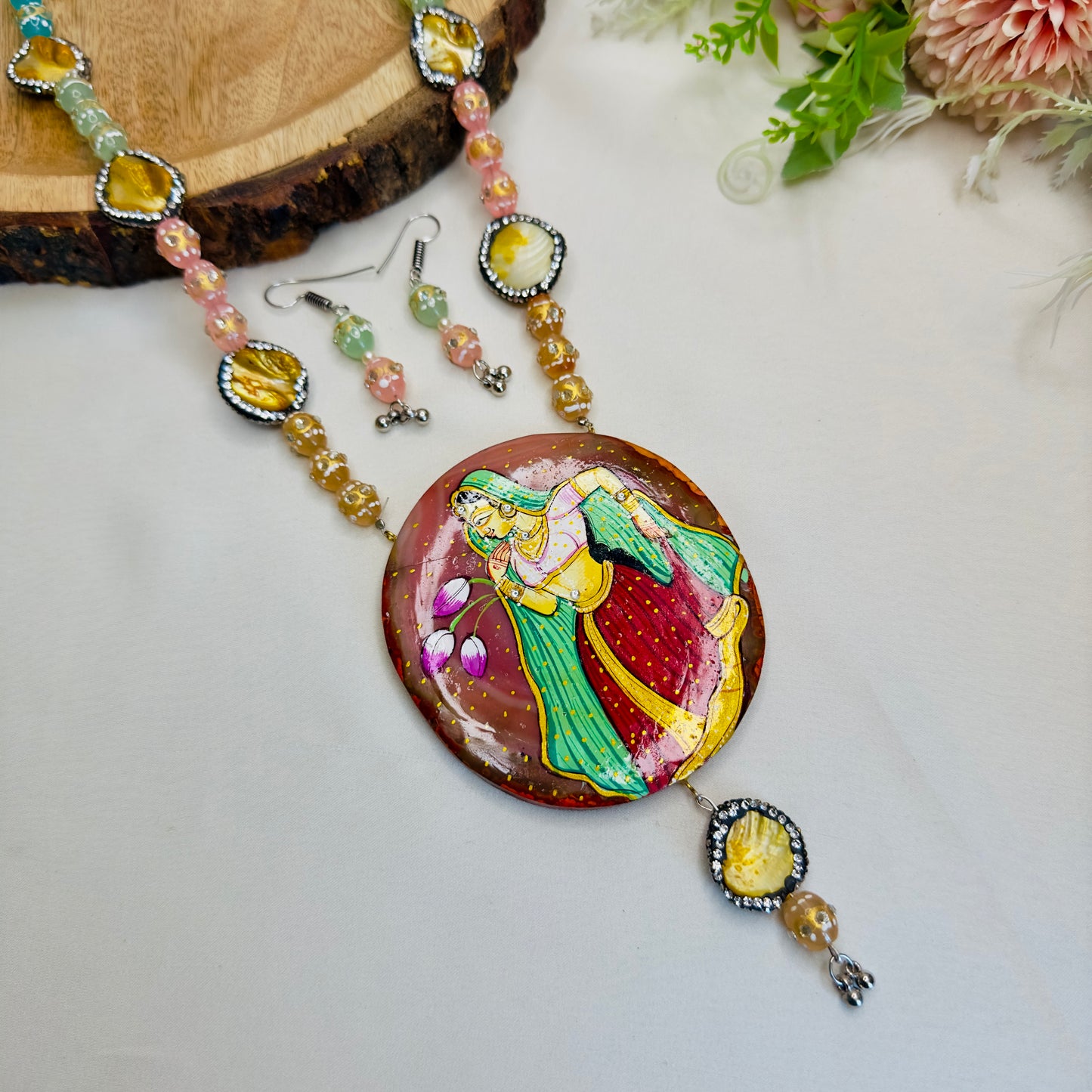 Tanjore Painting Pendant Necklace Set